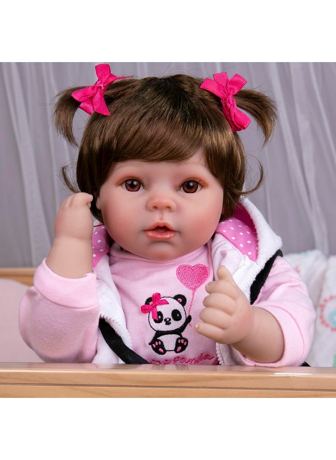 Aori Reborn Baby Dolls - Realistic Baby Doll 22 inch Lifelike Newborn Baby Girl Doll with Panda Theme Gift Set