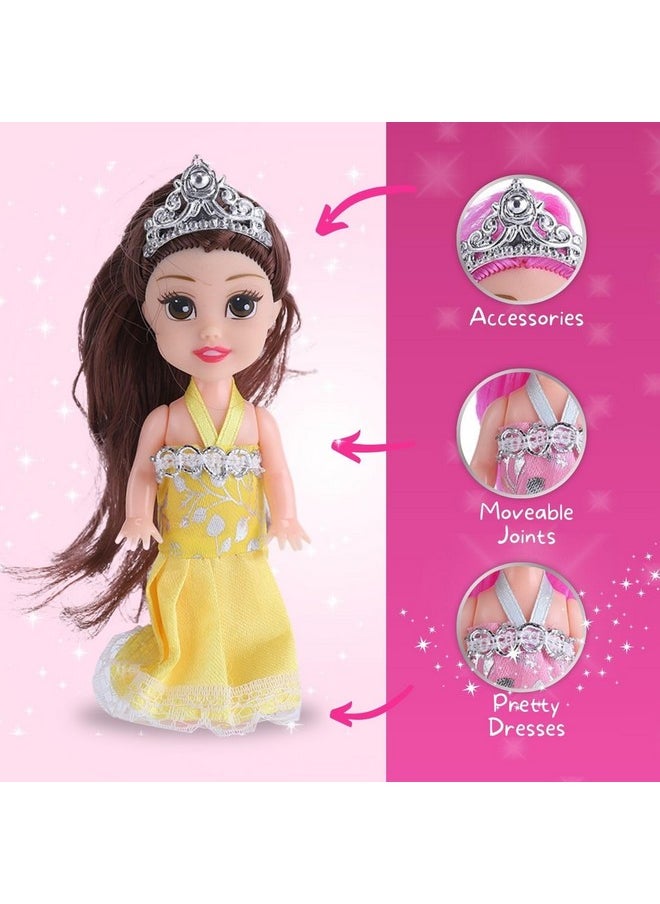 Liberty Imports Little Royal Princess Toddler Dolls with Dresses, Girls Imaginative Pretend Play Small Dolls Party Favors Collection (6 Pack)