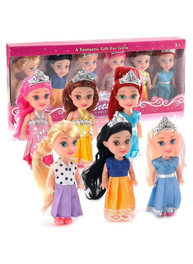 Liberty Imports Little Royal Princess Toddler Dolls with Dresses, Girls Imaginative Pretend Play Small Dolls Party Favors Collection (6 Pack)