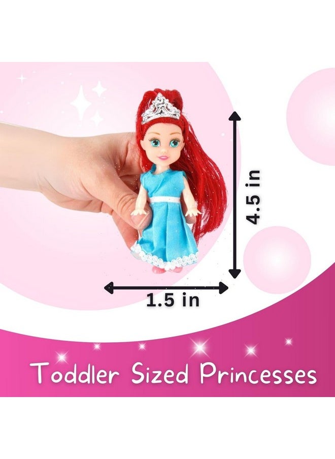Liberty Imports Little Royal Princess Toddler Dolls with Dresses, Girls Imaginative Pretend Play Small Dolls Party Favors Collection (6 Pack)