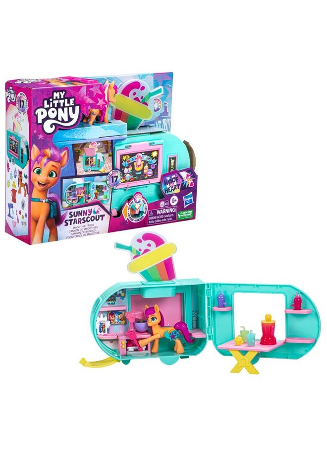 My Little Pony Playset Sunny Starscout Smoothie Truck Set, Hoof to Heart Pony Doll, Toys for Girls and Boys 5 Years Old+