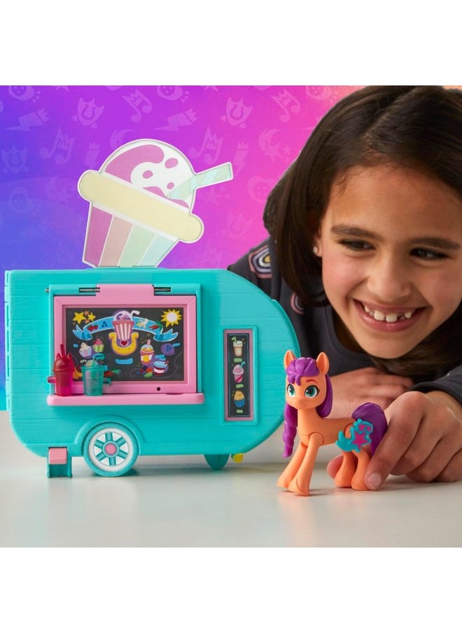 My Little Pony Playset Sunny Starscout Smoothie Truck Set, Hoof to Heart Pony Doll, Toys for Girls and Boys 5 Years Old+