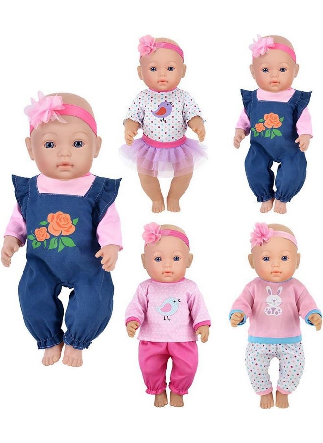 Doll Clothes 4 Sets Doll Fashion Outfits Fit for 43 cm New Born Baby Dolls 14-16-17 Inch Baby Dolls 15 inch Dolls 18 inch Dolls（No Doll