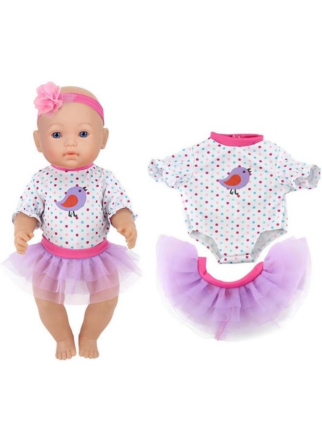 Doll Clothes 4 Sets Doll Fashion Outfits Fit for 43 cm New Born Baby Dolls 14-16-17 Inch Baby Dolls 15 inch Dolls 18 inch Dolls（No Doll