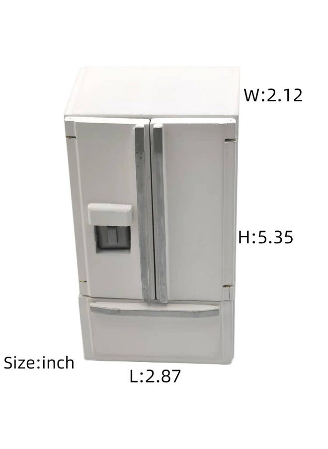 SXFSE Dollhouse Decoration Accessories, 1:12 Dollhouse Miniature Furniture Simulation Fridge Refrigerator Kitchen Prop Decor for Baby Kids Play Pretend Toy (White)