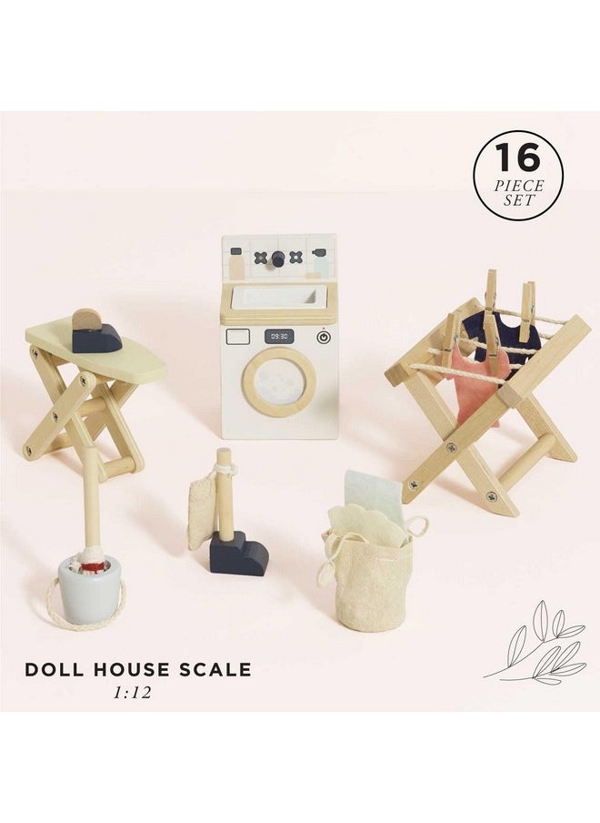 Le Toy Van - Wooden Daisylane Laundry Room Accessories Play Set for Dolls Houses | Girls or Boys Furniture Sets - Suitable for Ages 3+
