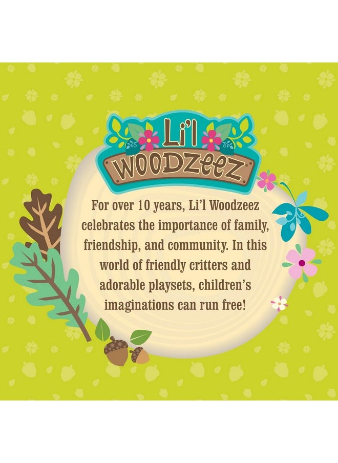 Li’l Woodzeez - Sunshine Tiki Hut Beach Party - Stackable Dollhouse Playset - 2 Posable Doll Figures & 1 Storybook Included - Miniature Beach Toys & Accessories - Pretend Play Toy Gift for Kids 3+
