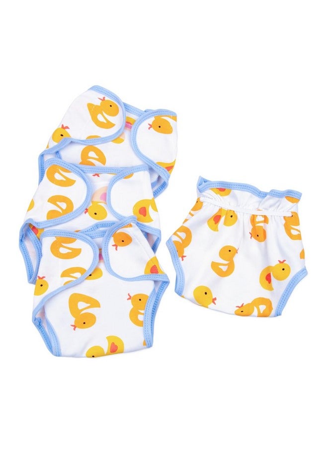 Reborn Baby Doll Diapers Underwear Accessories for 17-22 Inch Reborn Doll Diapers Washable Reusable Yellow Duck 4 PCS Set