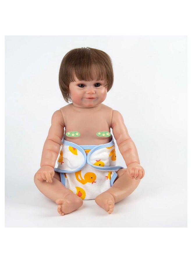 Reborn Baby Doll Diapers Underwear Accessories for 17-22 Inch Reborn Doll Diapers Washable Reusable Yellow Duck 4 PCS Set