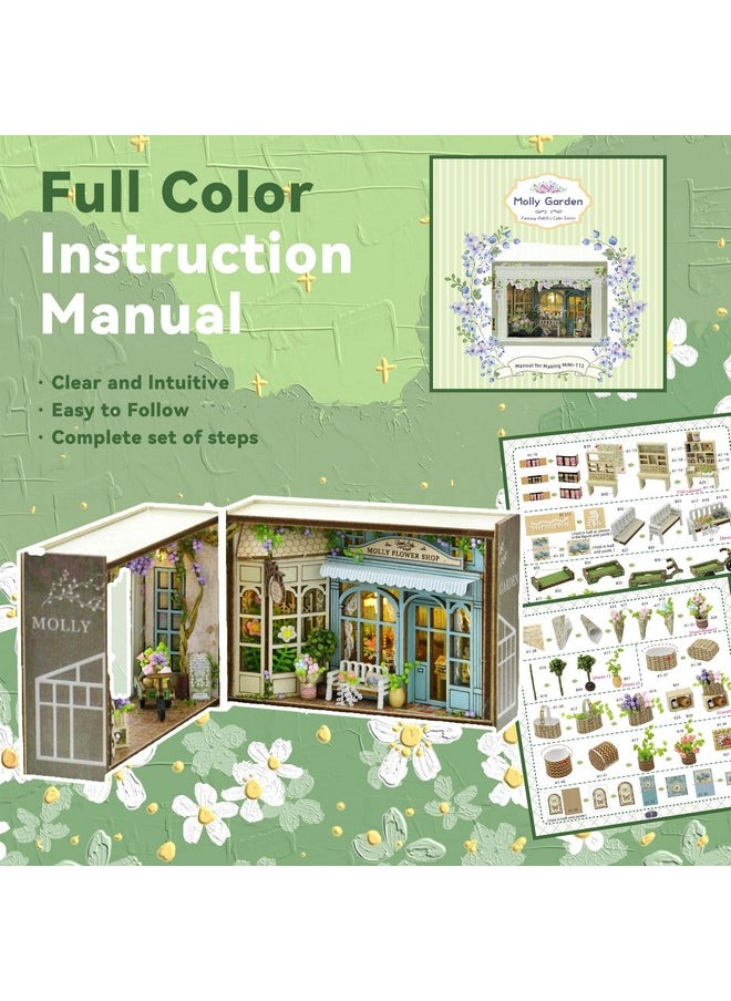 Flever Dollhouse Miniature DIY House Kit Creative Room with Furniture for Romantic Valentine's Gift (Molly Garden)