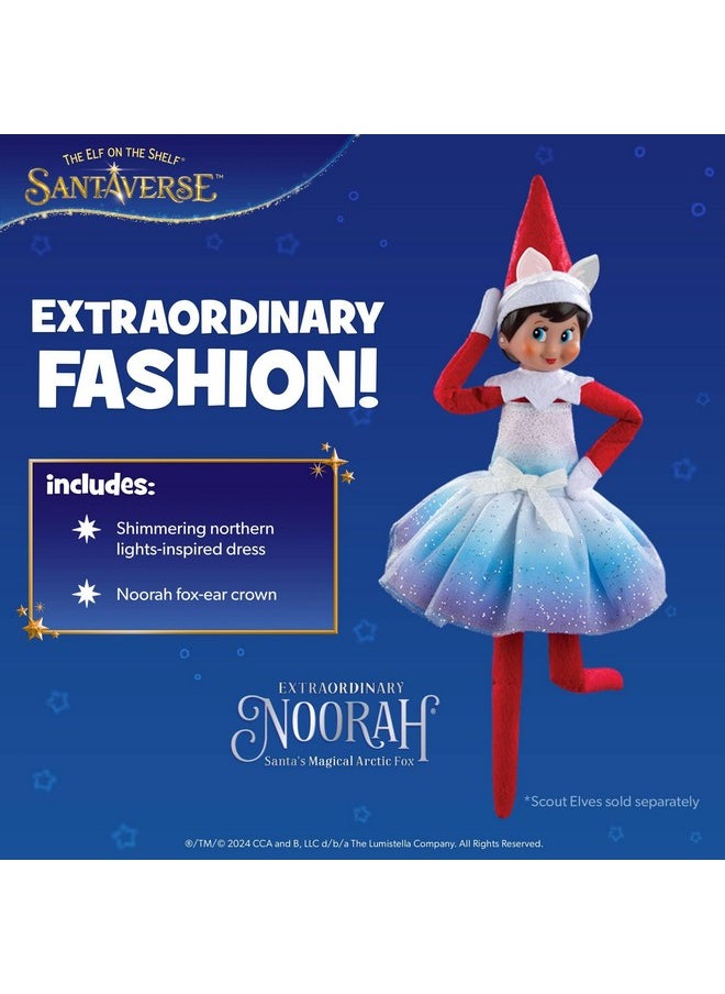 The Elf on the Shelf Claus Couture Extraordinary Noorah Party Dress for Your Scout Elf - Includes Northern Lights Inspired Dress and Fox-Ear Crown