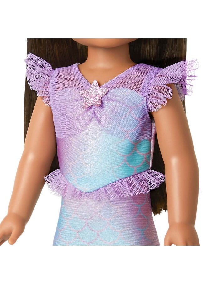 American Girl WellieWishers 14.5-inch Doll 2-in-1 Sparkly Mermaid Outfit with Headband and Ballet Flats, For Ages 4+