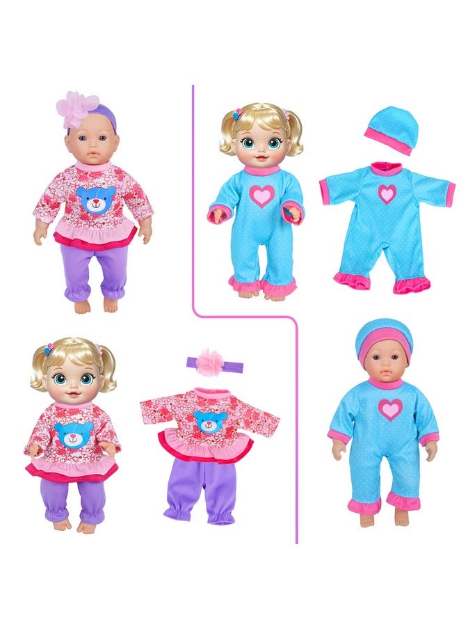 Doll Clothes 7 Sets Doll Playtime Outfits Clothes Hat Headband Fits for 10 Inch Baby Dolls 12 Inch New Born Baby/Alive Baby Dolls 14 inch Dolls (No Doll)