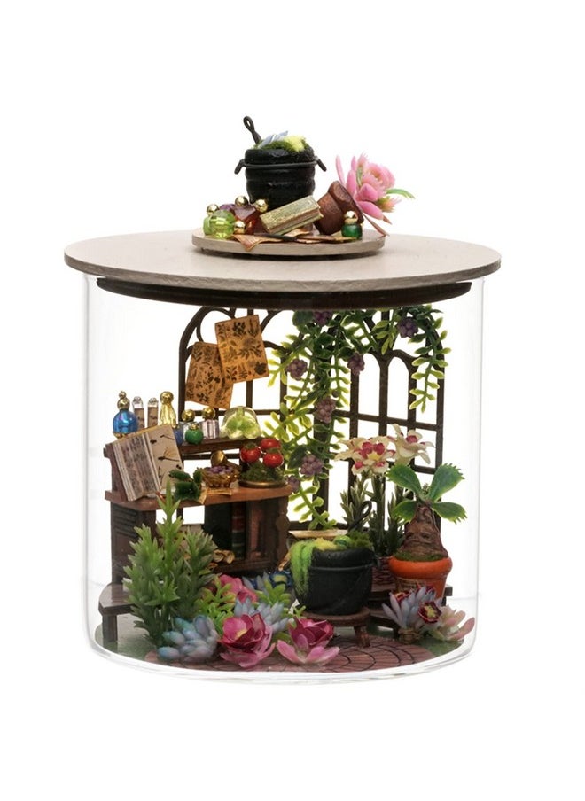 Flever Dollhouse Miniature DIY House Kit Creative Room Dream Bottle Series with Furniture for Romantic Valentine's Gift (Magic Garden)