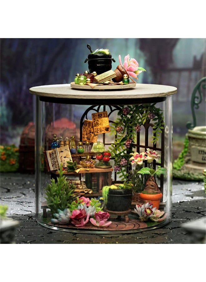 Flever Dollhouse Miniature DIY House Kit Creative Room Dream Bottle Series with Furniture for Romantic Valentine's Gift (Magic Garden)
