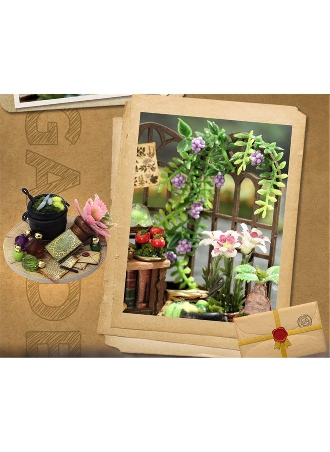Flever Dollhouse Miniature DIY House Kit Creative Room Dream Bottle Series with Furniture for Romantic Valentine's Gift (Magic Garden)