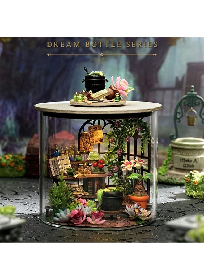 Flever Dollhouse Miniature DIY House Kit Creative Room Dream Bottle Series with Furniture for Romantic Valentine's Gift (Magic Garden)