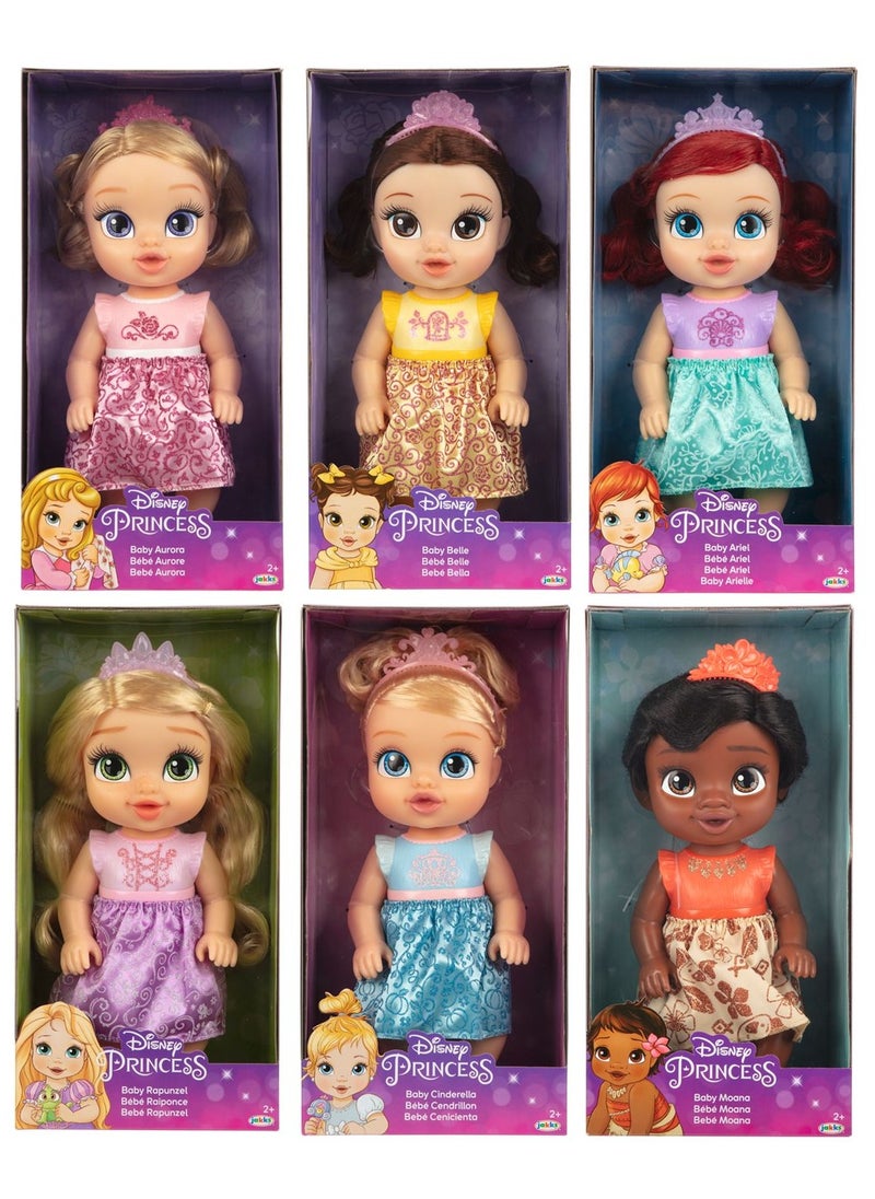 Disney Princess Baby Value Doll 12-inches, Assorted 1 Piece (Character May Vary) | Fashion Doll | Collectible Doll | Pretend Play | Dress Up | Gift for Kids