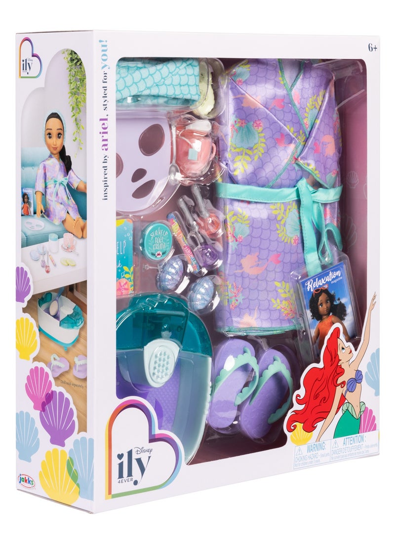 Disney ILY Ariel Inspired Deluxe Accessory Pack Spa Set | Disney Princess | Pretend Play | Fashion Dress for 18-Inches Doll | Dress Up | Gift for Kids and Teens | Doll not Included