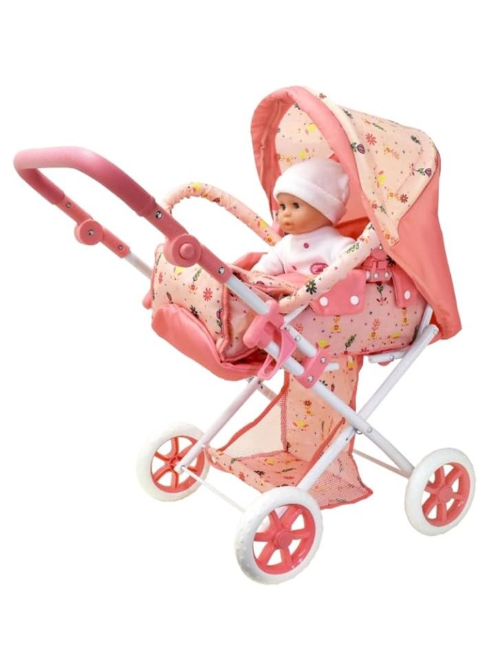 Dolls World Deluxe Folding Pram for Dolls Up to 18