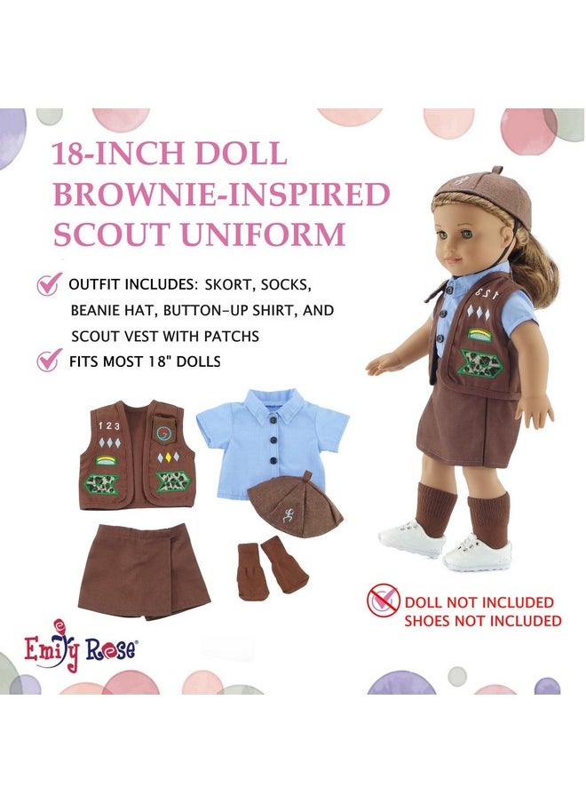 Emily Rose 18-inch Doll Clothes Modern 4-Piece Girl Scout Brownie Uniform | Officially Licensed by Girl Scouts of The USA | Gift Boxed!