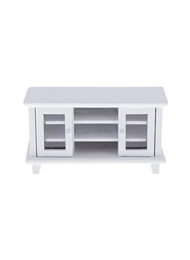 SXFSE Dollhouse TV Cabinet, 1:12 Scale Dollhouse Accessories Miniature Furniture Decor Model, Kids Play Toy