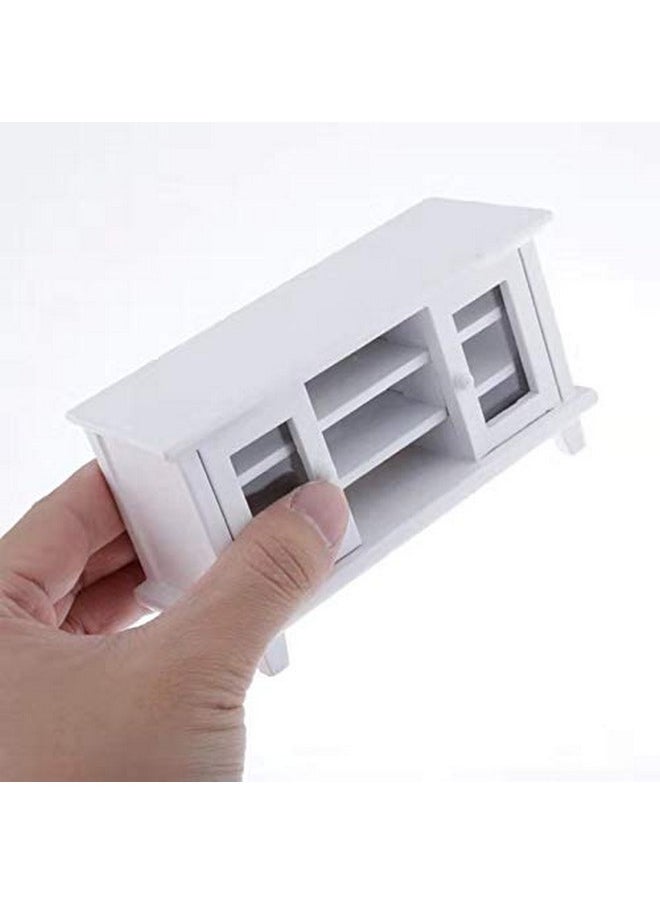 SXFSE Dollhouse TV Cabinet, 1:12 Scale Dollhouse Accessories Miniature Furniture Decor Model, Kids Play Toy