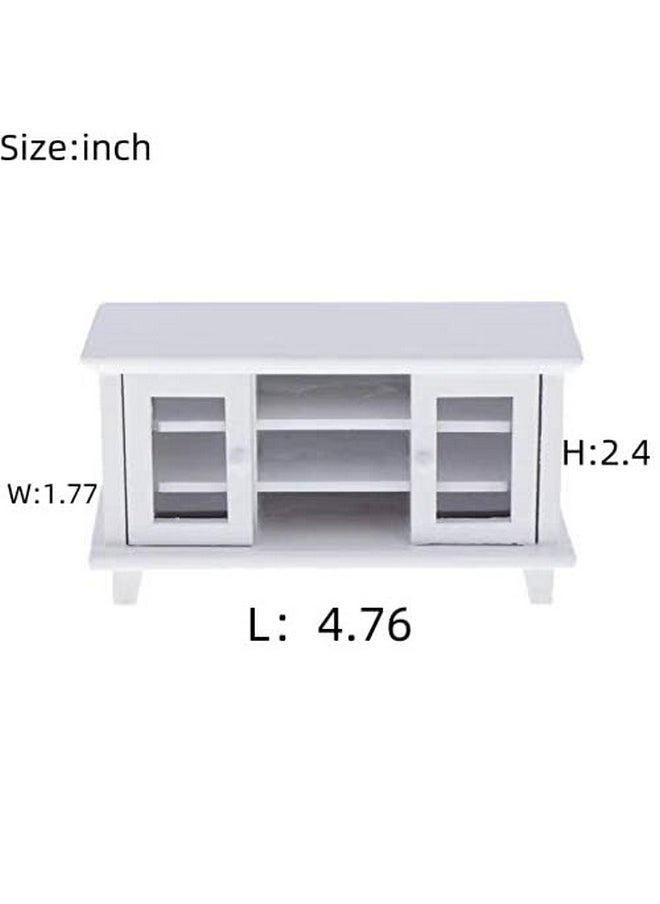 SXFSE Dollhouse TV Cabinet, 1:12 Scale Dollhouse Accessories Miniature Furniture Decor Model, Kids Play Toy