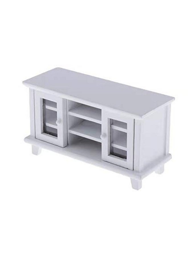 SXFSE Dollhouse TV Cabinet, 1:12 Scale Dollhouse Accessories Miniature Furniture Decor Model, Kids Play Toy