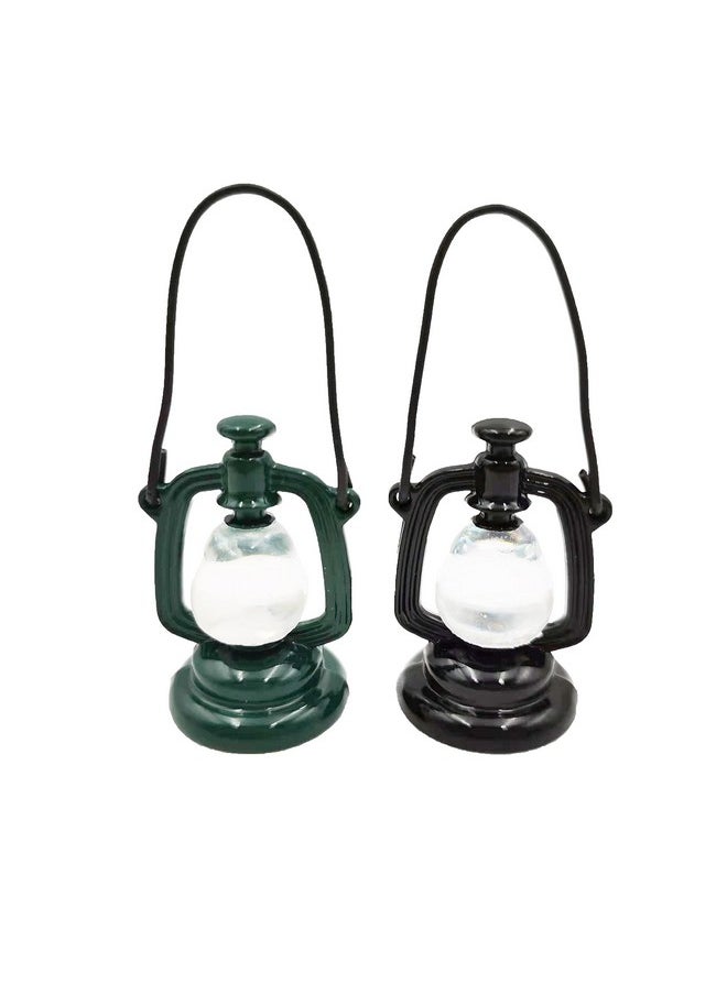 SXFSE Dollhouse Decoration Accessories, 1:12 Dollhouse Miniature Scene Model 2 Pcs Hurricane Lantern Kerosene Lamp