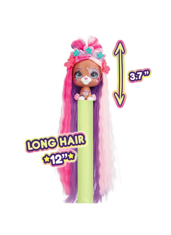 VIP Pets - Spring Vibes Series - Includes 1 VIP Pets Doll, 9 Surprises, 6 Accessories for Hair Styling | Girls & Kids Age 3+