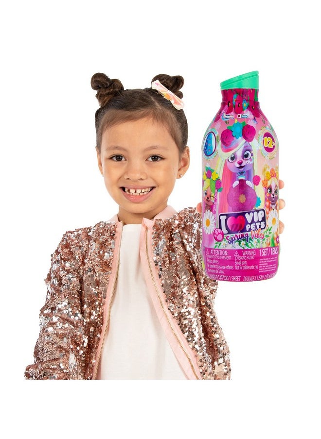 VIP Pets - Spring Vibes Series - Includes 1 VIP Pets Doll, 9 Surprises, 6 Accessories for Hair Styling | Girls & Kids Age 3+
