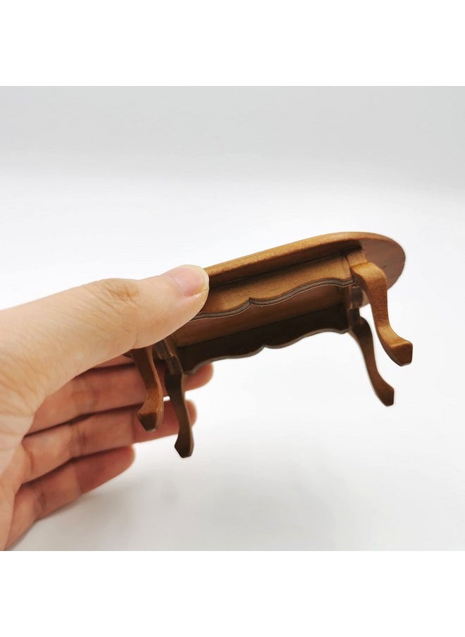 SXFSE Dollhouse Decoration Accessories,1/12 Mini Dollhouse Furniture Miniature Teatable Coffee Table Living Room Toy
