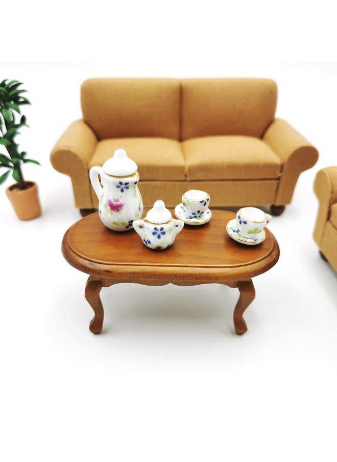 SXFSE Dollhouse Decoration Accessories,1/12 Mini Dollhouse Furniture Miniature Teatable Coffee Table Living Room Toy