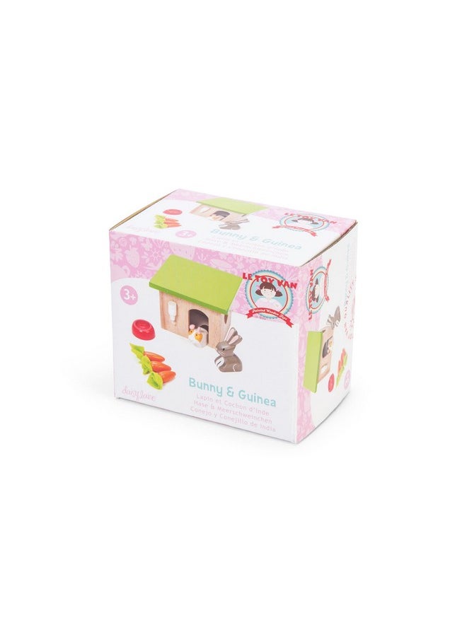 Le Toy Van - Adorable Wooden Daisylane Bunny & Guinea Accessories Play Set for Dolls Houses | Girls Dolls House Furniture Sets - Suitable for Ages 3+ (ME045)