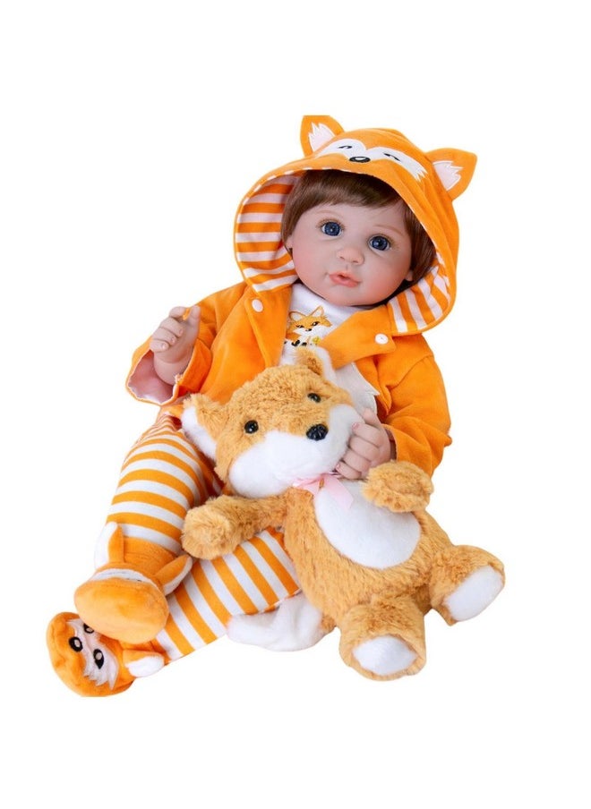 Aori Lifelike Baby Dolls Real Life Baby Doll 22 inch Realistic Reborn Baby Girl with Soft Body,Coming with Feeding Accessories for Girls