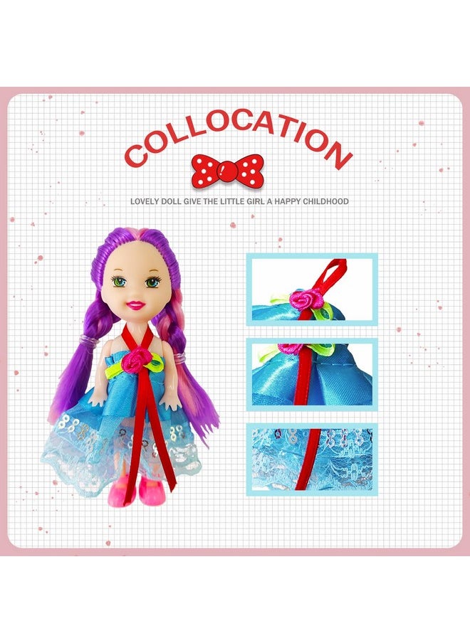 Huang Cheng Toys 10 Sets 4 Inch Mini Alive Lovely Baby Dolls Girl Dolls Include 10 Pieces Girl Mini Dolls, 10 Sets Handmade Doll Clothes, 10 Pairs of Doll Shoes
