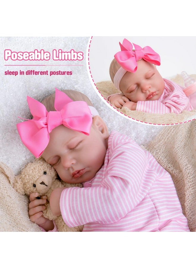 Aori Lifelike Reborn Baby Dolls 20 Inch Realistic Sleeping Newborn Girl Dolls with Poseable Limbs and Feeding Accessories