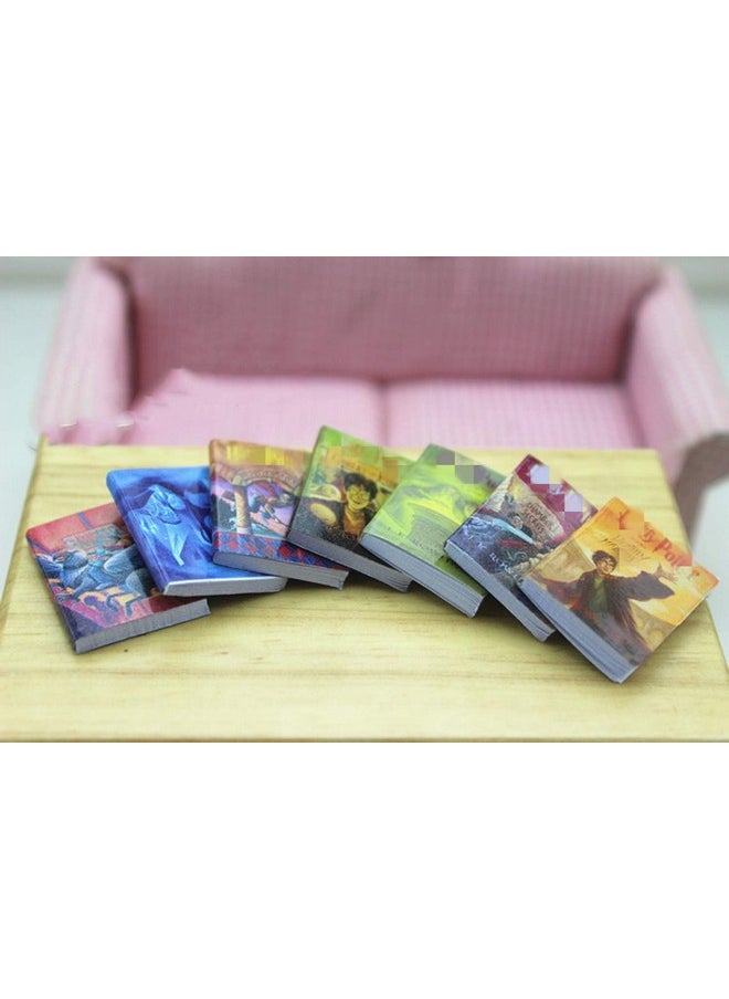 SXFSE Dollhouse Decoration Accessories, 1:12 Dollhouse Miniature Scene Model Novel Books for Bedroom Book Room Play Toy 7 Pcs (Multicolored, 20 x 24 mm)
