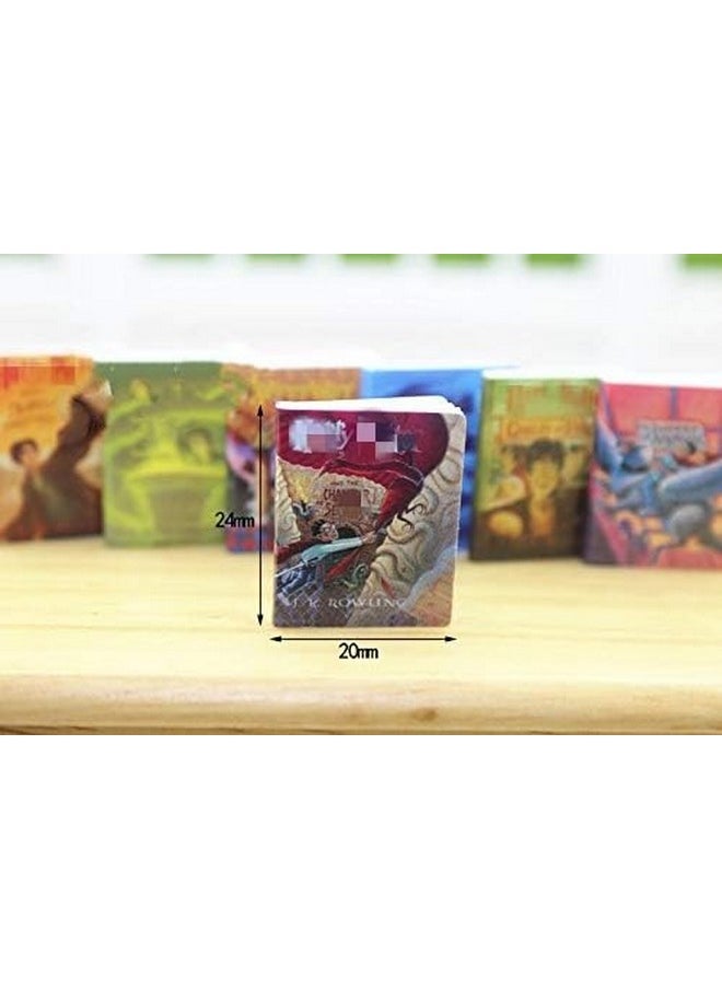 SXFSE Dollhouse Decoration Accessories, 1:12 Dollhouse Miniature Scene Model Novel Books for Bedroom Book Room Play Toy 7 Pcs (Multicolored, 20 x 24 mm)