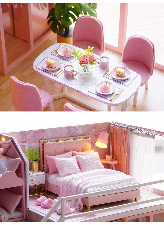 Flever Dollhouse Miniature DIY House Kit Creative Room with Furniture for Romantic Artwork Gift (Meeting Your Sweet)