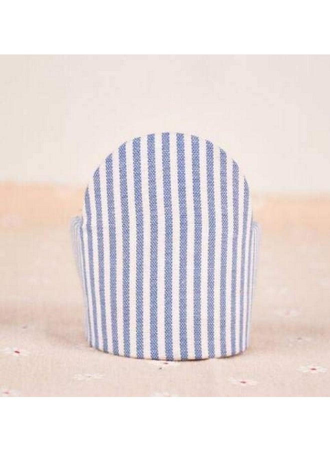 EatingBiting 1/12 Dollhouse Miniature Doll Navy Stripe Sofa, 1:12 Dollhouse Miniature Furniture Vivid Living Room Doll Sofa Chair, Elegant Alternate Stripes of Blue White Mini Sofa