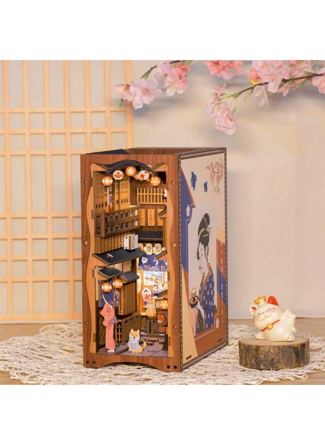 CUTEBEE Book Nook Kit - DIY Miniature House Dollhouse Kit for Adults and Teens, 3D Wooden Puzzle Booknook Build Bookshelf Decor, Gifts for Family and Friends (Under The Sakura Tree)