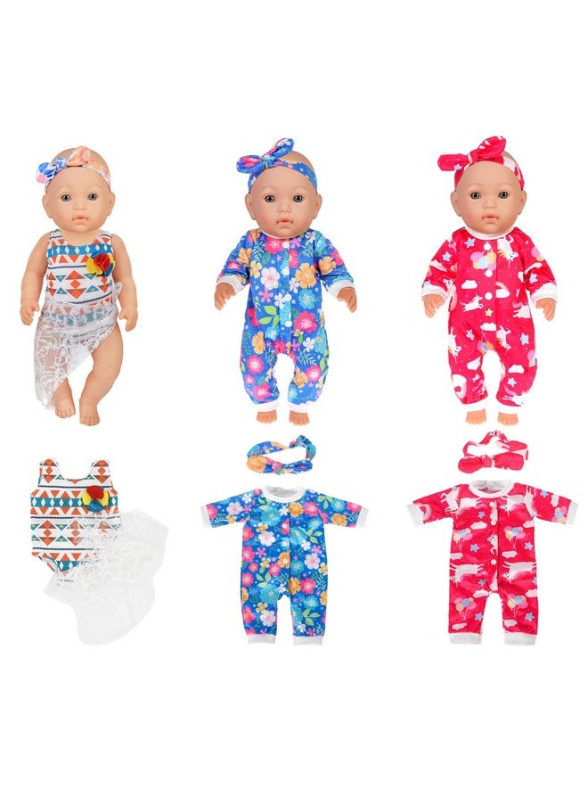 ebuddy 10 Sets Baby Doll Clothes- Fashion Outifts Fit for 14-16 inch Baby Doll, 43 cm New Born Baby Dolls, 15 inch Baby Dolls，18 Inch Doll (No Doll)
