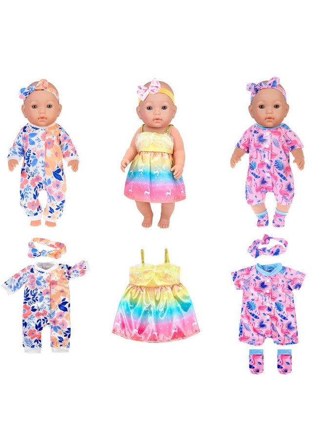 ebuddy 10 Sets Baby Doll Clothes- Fashion Outifts Fit for 14-16 inch Baby Doll, 43 cm New Born Baby Dolls, 15 inch Baby Dolls，18 Inch Doll (No Doll)