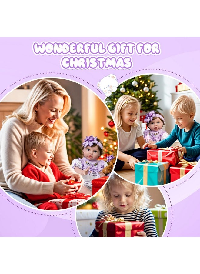 Aori Lifelike Baby Dolls Real Life Baby Doll 22 Inch Realistic Reborn Baby Girl, Coming with Feeding Accessories Set for Kids 3+