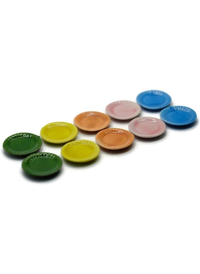 1shopforyou 10 Mix Colorful Ceramic Cookware Dollhouse Miniatures Toys Dishes Food Kitchen by Handmade