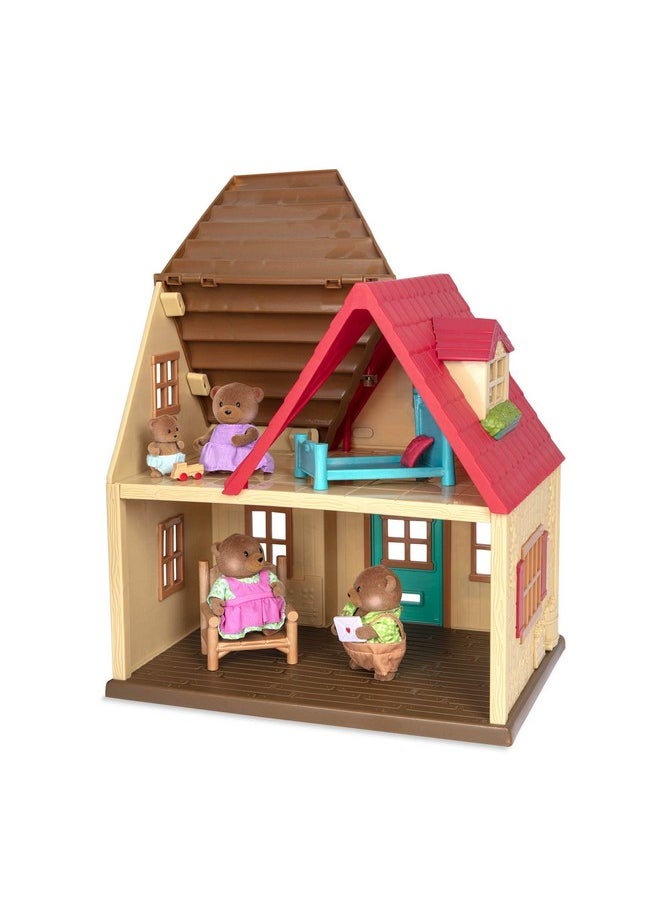 Li’l Woodzeez - Sunny Acres Country House - Dollhouse Playset with Furnitures & Accessories - 1 Doll Figure Included - Pretend Play for Ages 3+