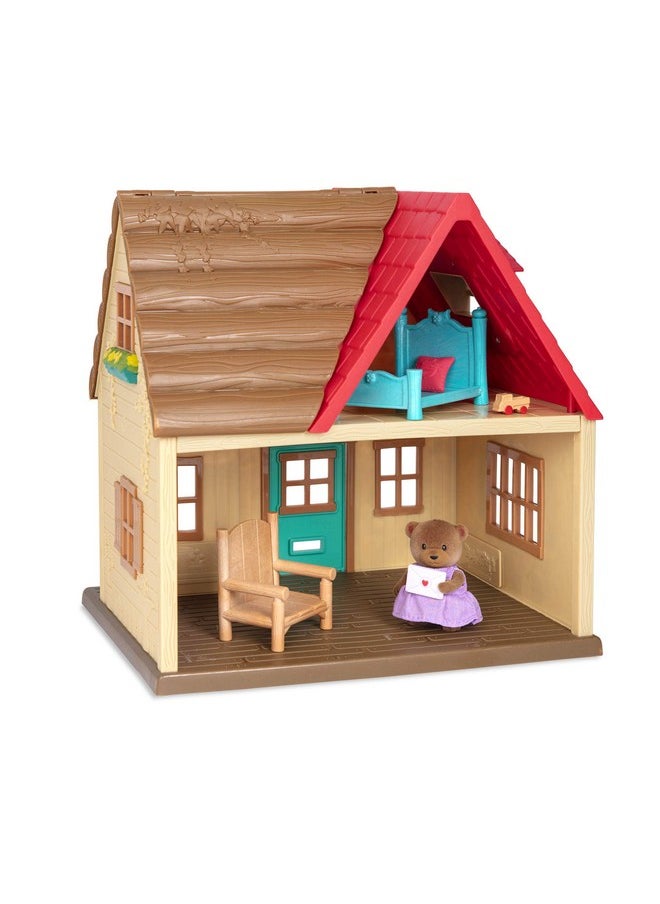 Li’l Woodzeez - Sunny Acres Country House - Dollhouse Playset with Furnitures & Accessories - 1 Doll Figure Included - Pretend Play for Ages 3+