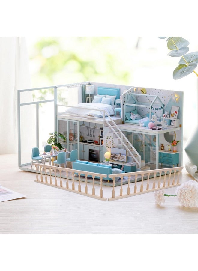 Veemoon 2pcs House Railing Furniture Props Decoration Fence Wooden Armrest Mini Decors/Doll Miniature for Role- Play Model: Handrails Small Dollhouse Fairy Handrail Models（11.99X2.95X0.28inch）
